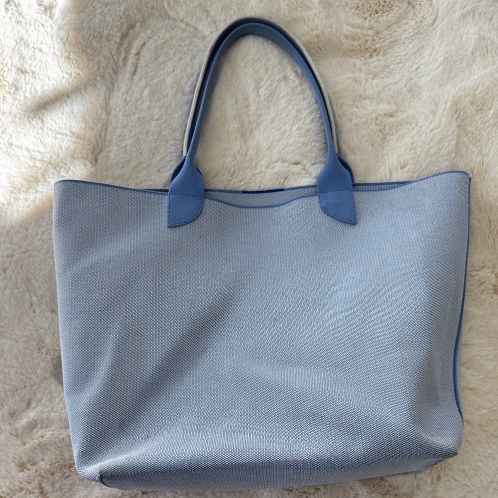 Rothy’s Lightweight Tote bag. Light Blue. Machine washable. Key clip inside.